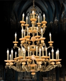 Đèn chùm nến đồng trang trí biệt thự, nhà hàng, khách sạn