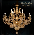 đèn chùm đồng cổ điển, đèn chùm đồng nguyên chất