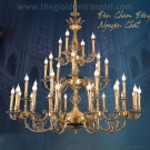 đèn chùm nến bằng đồng, đèn chùm đồng nguyên chất CD1278-36