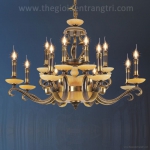 Đèn Chùm Đồng Nến Trang Trí Phòng Khách UCD1095-16 Ø850