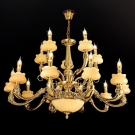 đèn chùm đồng nến CD1205-15, đèn chùm đồng cổ điển, đèn trang trí phòng khách