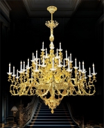 Đèn Chùm Nến Đồng Mạ Vàng 24K CD1290/30+12+6 Φ1900