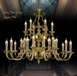 Đèn Chùm Nến Đồng Nguyên Chất UCD1180-30 Ø1100