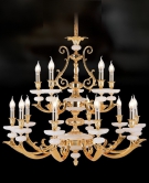 Đèn chùm nến đồng phòng khách tân cổ điển