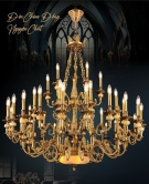 Đèn chùm đồng trang trí phòng khách cao cấp