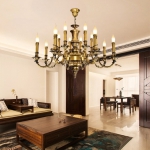 Đèn Chùm Nến Đồng Phòng Khách Tân Cổ Điển CD765 Ø750