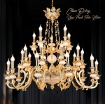 Đèn Chùm Nến Đồng Thông Tầng Phòng Khách UCD1273-25 Ø1050