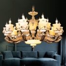 đèn chùm nến đồng CN8819-8, đèn trang trí phòng khách đẹp, mẫu đèn trang trí phòng khách