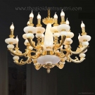 đèn chùm đồng phòng khách CD3280-16, đèn chùm nến đồng CD3280-16, đèn chùm đồng tân cổ điển, đèn chùm đồng cao cấp, đèn chùm phòng khách đẹp