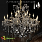 Đèn Chùm Nến Pha Lê K9 Đen Khói CNQT399 Φ1000