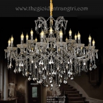 Đèn Chùm Nến Pha Lê K9 Đen Khói CNQT400 Φ1200