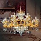 đèn chùm nến pha lê CN8130-24, đèn chùm phòng khách cao cấp, đèn chùm phòng khách tân cổ điển