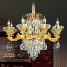 đèn chùm nến pha lê CN8130-24, mẫu đèn trang trí phòng khách đẹp, đèn chùm phòng khách tân cổ điển