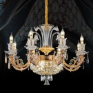 đèn chùm nến pha lê trang trí phòng ăn, đèn chùm nến pha lê cao cấp