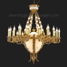 Đèn Chùm Nến Thân Đồng Tân Cổ Điển KH-DCD8121T24