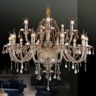 đèn chùm pha lê nến cao cấp, đèn chùm trang trí phòng khách