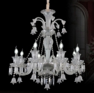 đèn chùm pha lê nến cao cấp, đèn chùm pha lê trang trí phòng khách, đèn chùm pha lê trang trí phòng ăn