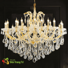 Đèn chùm pha lê trang trí nhà hàng tiệc cưới, đèn chùm pha lê phong cách Maria Theresa 