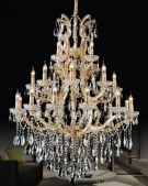 đèn chùm thông tầng pha lê, đèn chùm thông tầng tân cổ điển, đèn chùm thông tầng đẹp