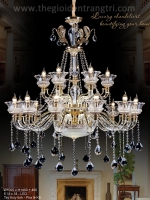 Đèn Chùm Pha Lê Nến Thông Tầng UCN6605-18 Ø1000