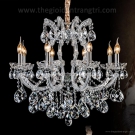 đèn chùm nến pha lê trang trí phòng ăn, đèn chùm pha lê nến trang trí phòng khách