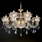 Mẫu đèn trang trí phòng khách đẹp, đèn chùm pha lê nến tân cổ điển