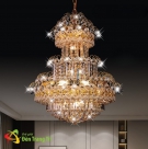 đèn chùm pha lê cao cấp D059, đèn chùm pha lê thông tầng D059, đèn chùm pha lê phòng khách