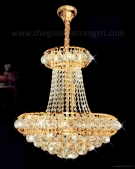 đèn chùm pha lê cao cấp NC018, đèn chùm pha lê phòng khách nc018, đèn trang trí cổ điển