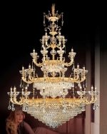 Đèn Chùm Pha Lê Sảnh Thông Tầng Phong Cách Louis NA-CND3338-48 Φ1800