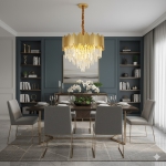 Đèn Chùm Pha Lê Trang Trí Bàn Ăn TH877A-18 Ø550