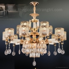 đèn chùm pha lê trang trí CN1771-15, đèn chùm pha lê trang trí phòng khách