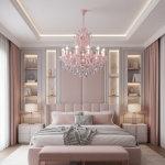 Đèn Chùm Nến Pha Lê Màu Hồng Sang Trọng UCN8151-12