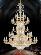 đèn chùm pha lê cao cấp CN1287-51, đèn chùm pha lê 5 tầng