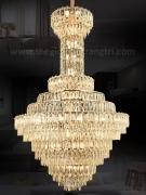 đèn chùm pha lê trang trí sảnh thông tầng, đèn chùm pha lê phòng khách thông tầng hiện đại TH8496, đèn chùm pha lê trang trí sảnh nhà hàng tiệc cưới TH8496, đèn chùm pha lê trang trí sảnh khách sạn TH8496