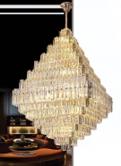 Đèn chùm pha lê vuông thông tầng phòng khách hiện đại TPL8888,đèn chùm pha lê hiện đại, đèn chùm pha lê thông tầng phòng khách