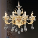 đèn chùm nến tay đồng CN8120-8, đèn chùm phòng khách thông tầng, mẫu đèn chùm phòng khách