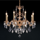 Đèn chùm đồng pha lê nến trang trí phòng khách