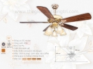Đèn Chùm Quạt Trần Cánh Gỗ Tân Cổ Điển QVifa600VF06