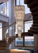 Đèn Chùm Pha Lê Thả Thông Tầng KH-TPL2206 Ø600xH1800