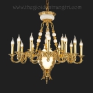 Đèn Chùm Thân Đồng Chao Đá Tân Cổ Điển KH-DCD8121T16