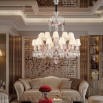 Đèn Chùm Thông Tầng Pha Lê Nến UCN8138-24 Φ1120