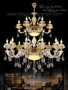 đèn chùm thông tầng tân cổ điển, đèn chùm thông tầng pha lê, đèn chùm thông tầng phòng khách