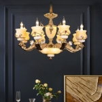 Đèn Chùm Nến Chao Đá Trang Trí Phòng Khách NA-CN8819-8 Φ800