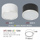 Đèn Downlight LED 1 Màu Gắn Nổi 12W AFC 649