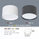 Đèn Downlight LED 1 Màu Gắn Nổi 12W AFC 651
