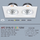 Đèn Downlight Led Đôi Âm Trần 1 Màu 12Wx2 AFC 318-2