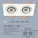 Đèn Downlight Led Đôi Âm Trần 1 Màu 5Wx2 AFC 756-2