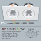 Đèn Downlight Led Đôi Âm Trần 1 Màu 7Wx2 AFC 318-2