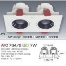 Đèn Downlight Led Đôi Âm Trần 1 Màu 7Wx2 AFC 764-2