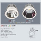 Đèn Led 15W Âm Trần 1 Màu Góc Chiếu 36 Độ AFC 743